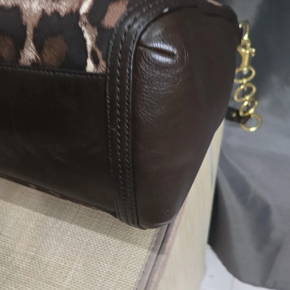 Coach Brown Leopard Print Shoulder Bag, large & Beautiful